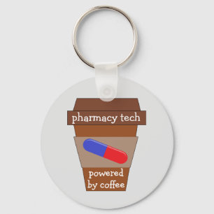 Farmaceutische technologie met koffie sleutelhanger