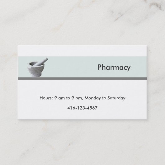 Farmaceutische Visitekaartje (Voorkant)