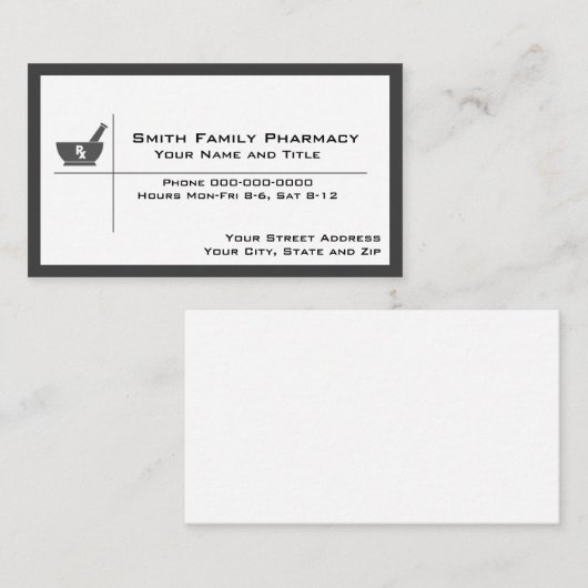 Farmaceutische Visitekaartje (Voorkant / Achterkant)