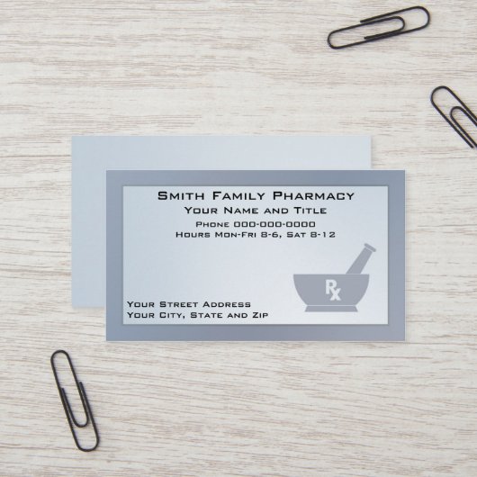 Farmaceutische Visitekaartje (Voorkant / Achterkant in situ)