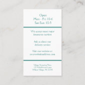 Farmaceutische vorm Blisterverpakking Visitekaartje (Achterkant)