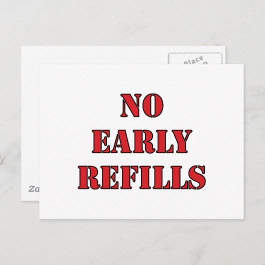 Farmaceutische vorm - geen vroegtijdige hervulling briefkaart (Voorkant / Achterkant)