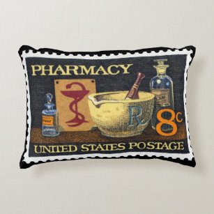 Farmaceutische vorm Stamp~Pharmacoloog ~Druggist~A Decoratief Kussen