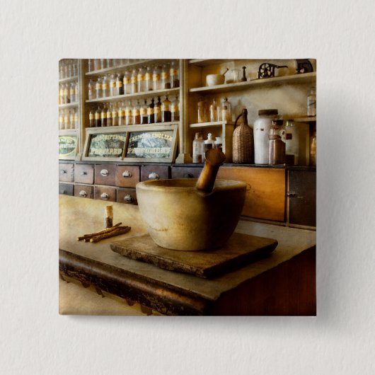 Farmacie - De bron van mijn hoofdpijn Vierkante Button 5,1 Cm (Voorkant)