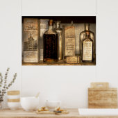 Farmacie - Dingen in flessen en dozen Poster (Keuken)