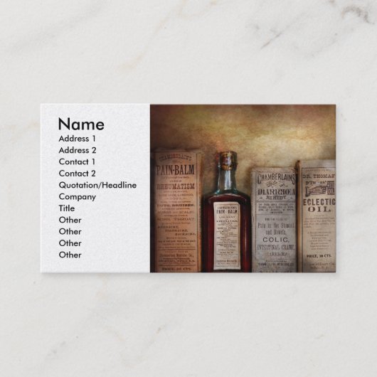 Farmacie - ik heb zoveel pijn visitekaartje (Voorkant)