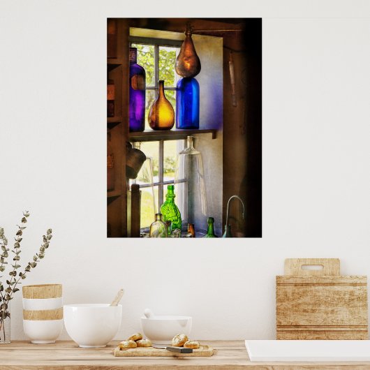 Farmacie - kleurrijk glaswerk poster (Keuken)