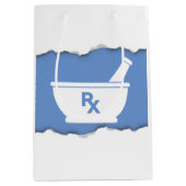 Farmacie Mortar en Pestle Symbool Martelen eruit Medium Cadeauzakje (Voorkant)