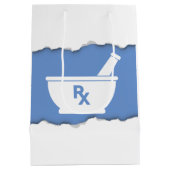 Farmacie Mortar en Pestle Symbool Martelen eruit Medium Cadeauzakje (Achterkant)