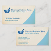 Farmacie Mortar Pestle Chemist - Cream Blue Visitekaartje (Voorkant / Achterkant)