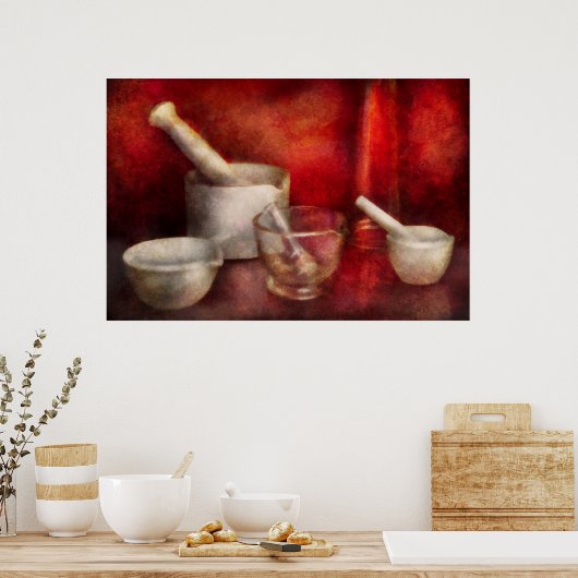 Farmacie - Pestle - Eindeloze variëteit Poster (Keuken)