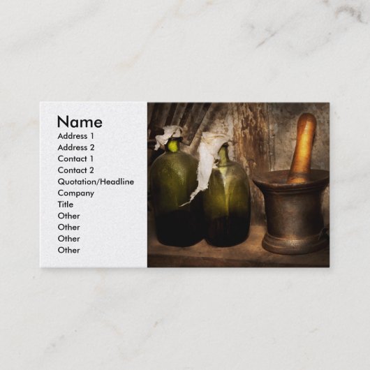 Farmacie - Pestle - Home remedies Visitekaartje (Voorkant)