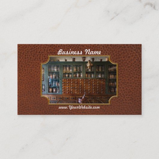 Farmacie - rechts achter de toonbank visitekaartje (Voorkant)