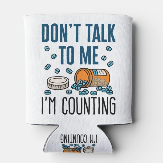 Farmacie Tech praat niet dat ik telde Blikjeskoeler (Achterkant)