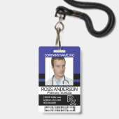 Farmacie Technicus Fotobadge - Blauw en Zwart Badge (Voorzijde met lanyard)