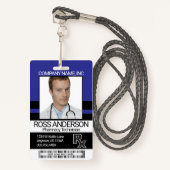 Farmacie Technicus Fotobadge - Blauw en Zwart Badge (Voorkant met draagriem)