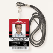Farmacie Technicus Fotobadge - Donkerrood & Zwart Badge (Voorkant met draagriem)