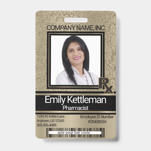 Farmacie Technicus Fotobadge - Goud Badge (Voorzijde)