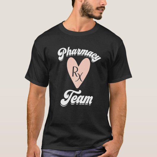 Farmacie Technisch Team Pharmacy Week Rx Roze Hear T-shirt (Voorkant)