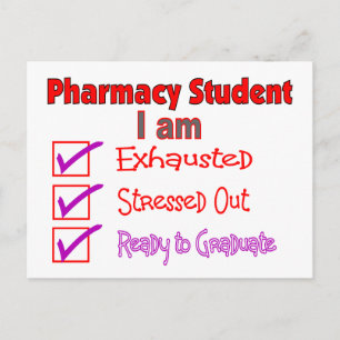 Farmaciestudent "Stress, Exhausted" cadeaus Briefkaart