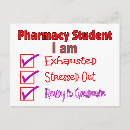 Farmaciestudent "Stress, Exhausted" cadeaus Briefkaart (Voorkant)