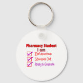 Farmaciestudent "Stress, Exhausted" cadeaus Sleutelhanger (Voorkant)