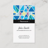 Farmacist - Blue Abstract Geometry Visitekaartje (Voorkant)