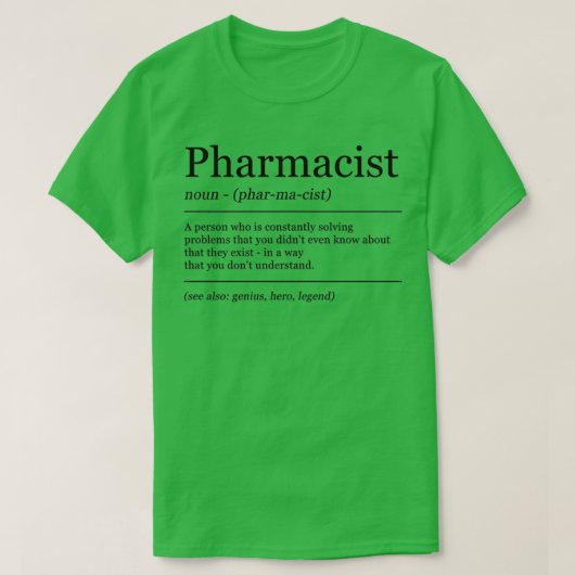 Farmacist Farmacy Graduation Definitie T-shirt (Design voorkant)