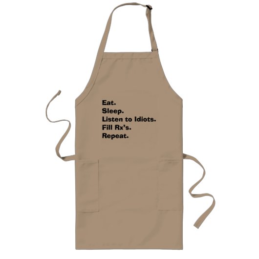 Farmacist Funny Apron "Eat Sleep...." Lang Schort (Voorkant)