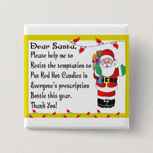 Farmacist Funny kerstcadeautjes Vierkante Button 5,1 Cm (Voorkant)