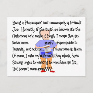 Farmacist Gifts "Brink of Insanity" Verhaal kunst Briefkaart