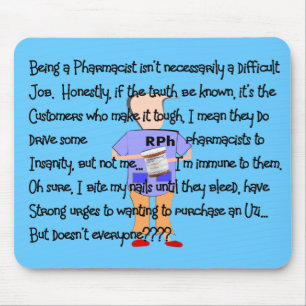 Farmacist Gifts "Brink of Insanity" Verhaal kunst Muismat