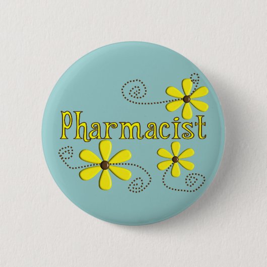 Farmacist Gifts, Gele Dagen Ronde Button 5,7 Cm (Voorkant)