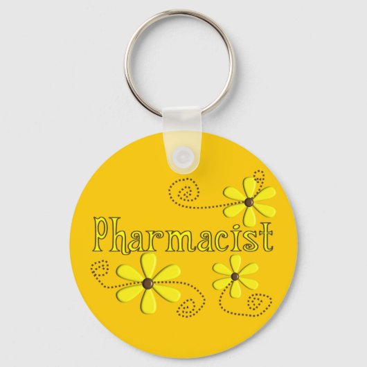 Farmacist Gifts, Gele Dagen Sleutelhanger (Voorkant)