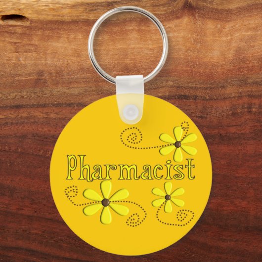 Farmacist Gifts, Gele Dagen Sleutelhanger (Voorkant)
