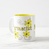 Farmacist Gifts, Gele Dagen Tweekleurige Koffiemok (Voorkant links)