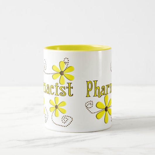 Farmacist Gifts, Gele Dagen Tweekleurige Koffiemok (Center)