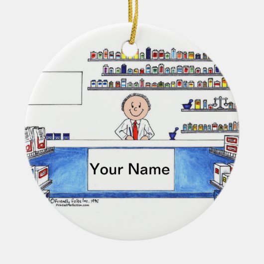 Farmacist - Mannelijke Keramisch Ornament (Voorkant)