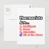 Farmacist Quiz... Joke Briefkaart (Voorkant / Achterkant)