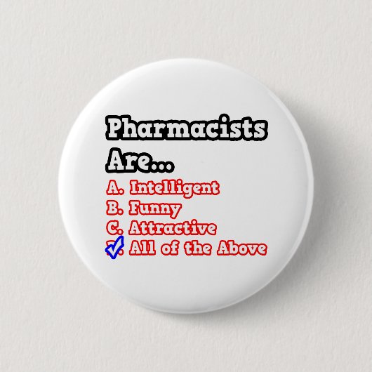 Farmacist Quiz... Joke Ronde Button 5,7 Cm (Voorkant)