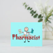 Farmacist Stick Person—Gifts Briefkaart (Staand voorkant)