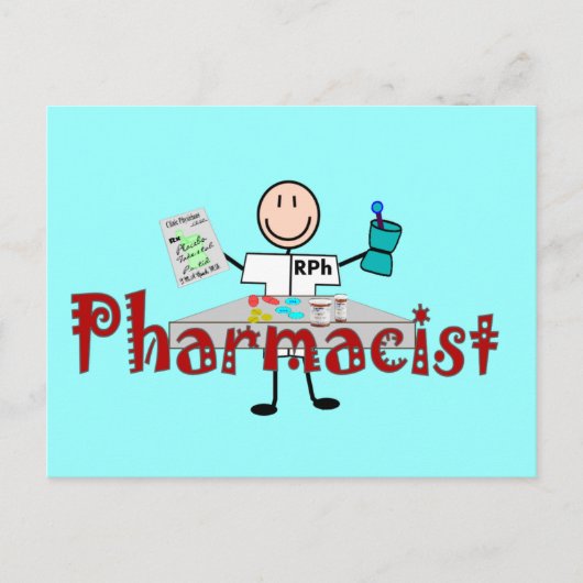 Farmacist Stick Person—Gifts Briefkaart (Voorkant)