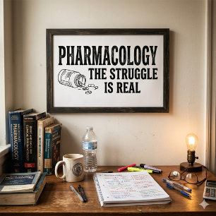 Farmacologie De Strijd Is Echt Grappig Apotheek Poster