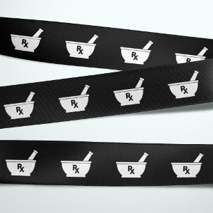 Farmacologie Mortel en Pestle Symbool Grosgrain Lint