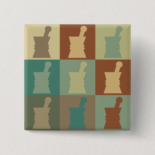 Farmacologische Pop Kunst Vierkante Button 5,1 Cm (Voorkant)