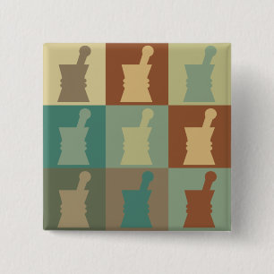 Farmacologische Pop Kunst Vierkante Button 5,1 Cm