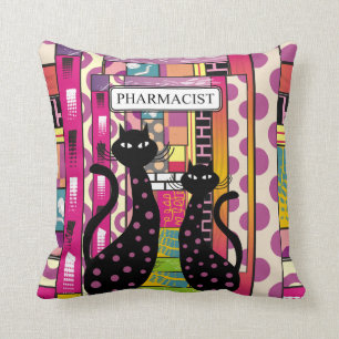 Farmacotherapeut Pillow Whimsical Black Cats Kussen