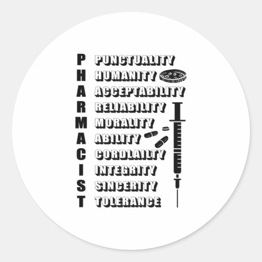 Farmacotherapeutische apotheker Quote Ronde Sticker (Voorkant)