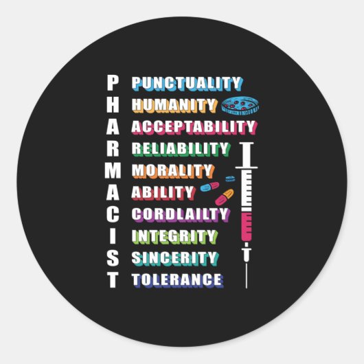 Farmacotherapeutische apotheker ronde sticker (Voorkant)