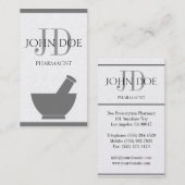 Farmacotherapie Compounding Pharmacy Mortar Pestle Visitekaartje (Voorkant / Achterkant)